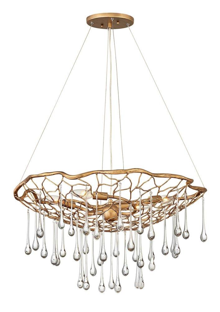 Hinkley Burnished Gold 14 x 26 in. 60W 1-Tier 4-Light LED Modern Chandelier 