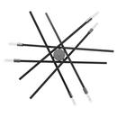 Hinkley Satin Black 19 x 42-1/2 in. 60W 1-Tier 6-Light LED Mid-century, Modern, Scandinavian and Transitional Chandelier 