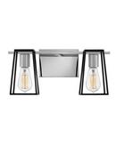 Hinkley Polished Chrome/Satin Black 100W 2-Light Medium E-26 Incandescent Vanity Fixture 