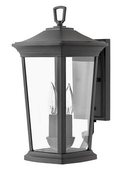5W 2-Light 15-1/2 in. Outdoor Wall Sconce in Museum Black