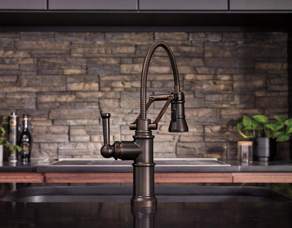 Brizo Venetian Bronze Single Handle Pull Down Touch Activated Kitchen Faucet 
