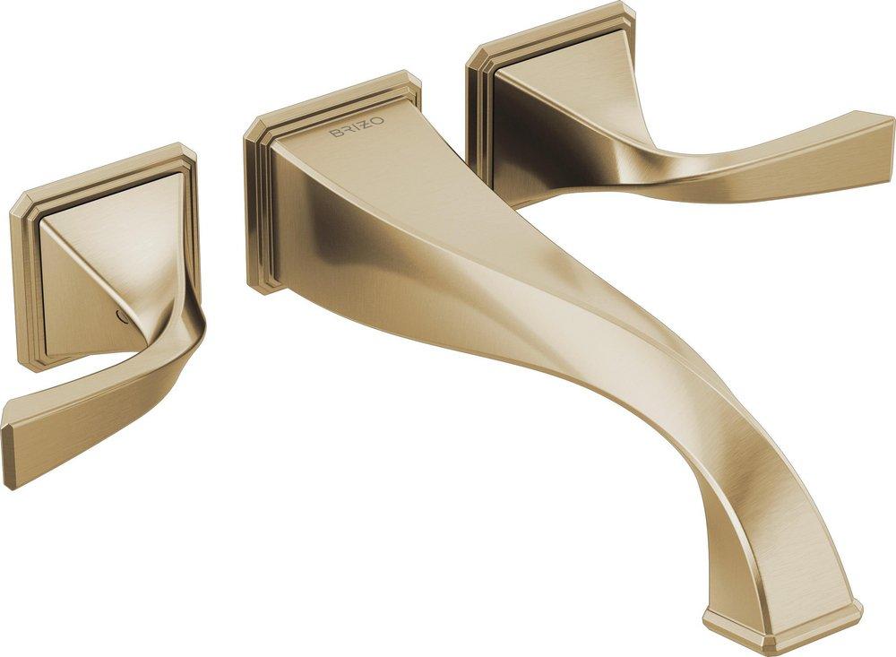 Brizo Luxe Gold Delta Brizo Virage: Two-Handle Wall Mount Tub Filler Luxe Gold 