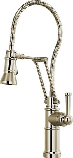 Single Handle Pull Down Kitchen Faucet with Touch Activation in Polished Nickel