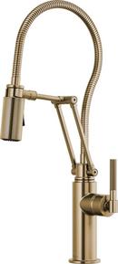 Single Handle Pull Down Kitchen Faucet in Luxe Gold