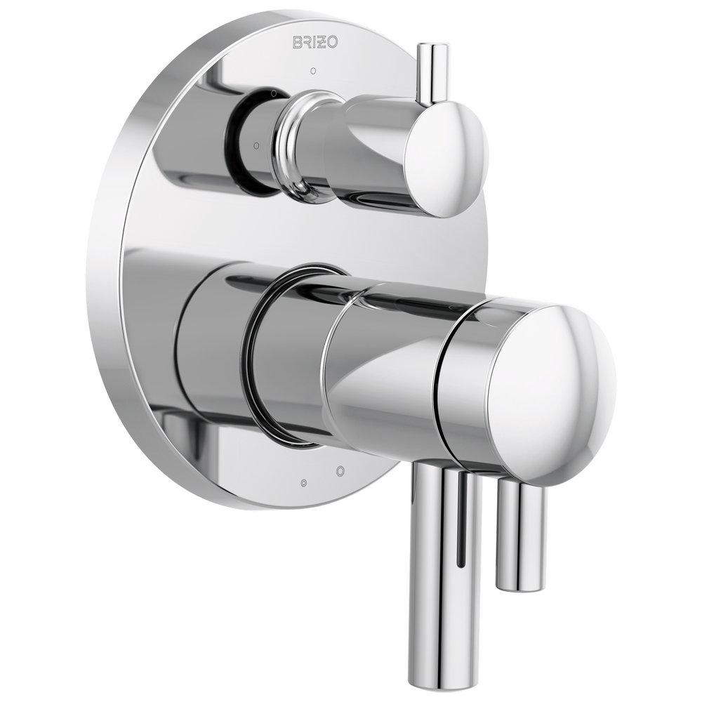 Brizo Polished Chrome Three Handle Bathtub & Shower Faucet (Trim Only) 