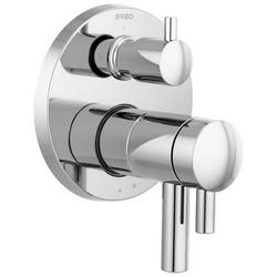 Three Handle Thermostatic Valve Trim in Polished Chrome