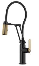 CCY 1.8 GPM Delta Brizo Litze: Articulating Faucet With Finished Hose Matte Black / Luxe Gold 