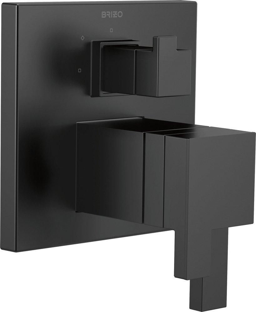 Brizo Matte Black Three Handle Bathtub & Shower Faucet (Trim Only) 