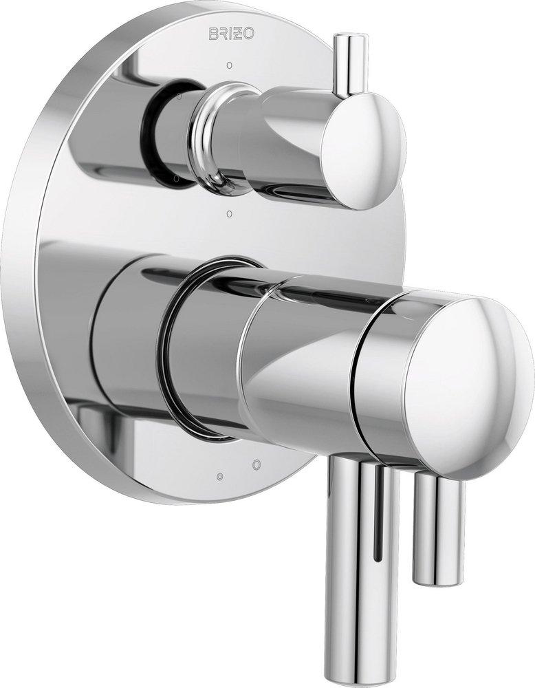 Brizo Polished Chrome Three Handle Bathtub & Shower Faucet (Trim Only) 