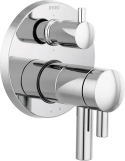 Three Handle Thermostatic Valve Trim in Polished Chrome