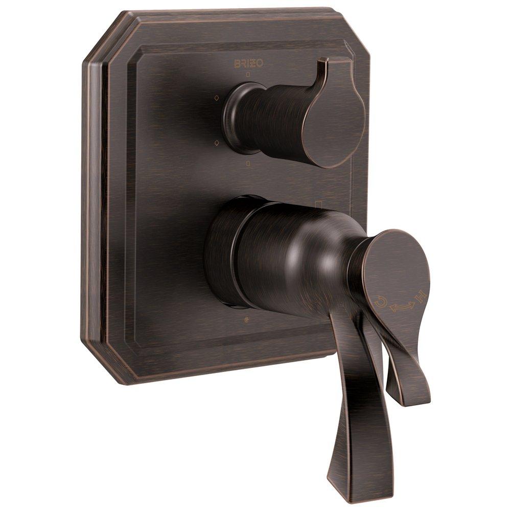 Brizo Venetian Bronze TempAssure Thermostatic Valve with Integrated 6-Function Diverter Trim 