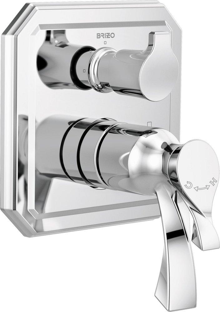 Brizo Polished Chrome Three Handle Bathtub & Shower Faucet (Trim Only) 
