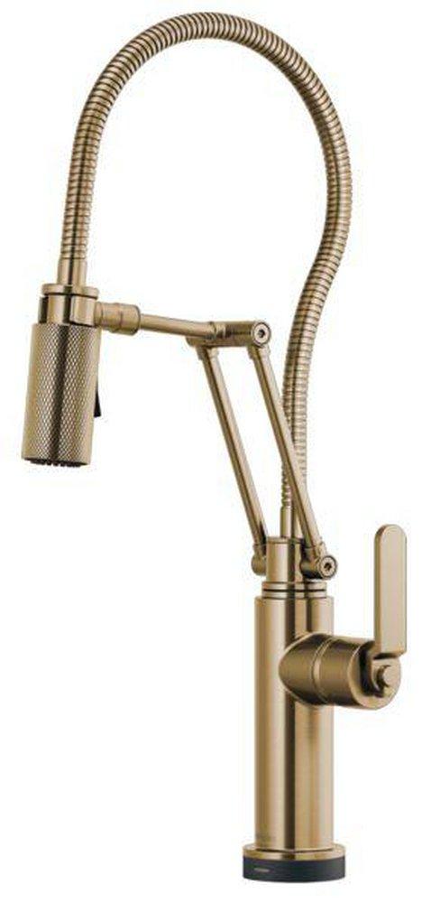 Brizo Luxe Gold Single Handle Pull Down Touch and Voice Activated Kitchen Faucet 