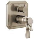 Three Handle Thermostatic Valve Trim in Brushed Nickel