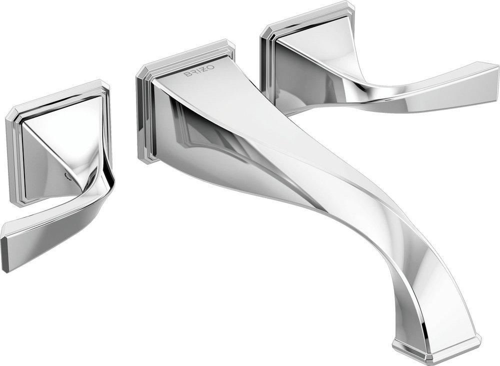 Brizo Chrome Delta Brizo Virage: Two-Handle Wall Mount Tub Filler Chrome 