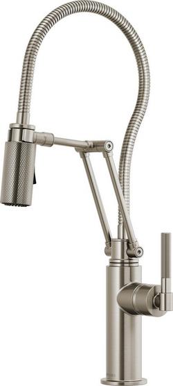 Single Handle Pull Down Kitchen Faucet in Stainless