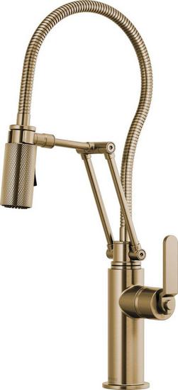 Single Handle Pull Down Kitchen Faucet in Brilliance® Luxe Gold™