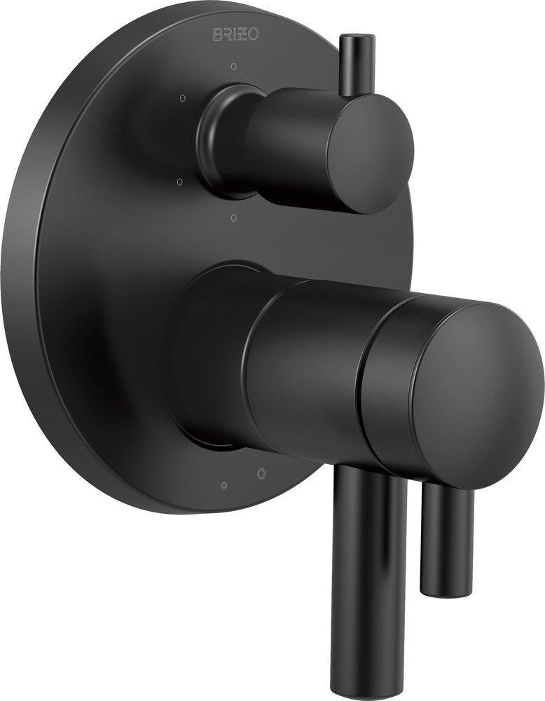 Brizo Matte Black Three Handle Bathtub & Shower Faucet (Trim Only) 