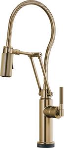 Single Handle Pull Down Kitchen Faucet with Touch Activation in Luxe Gold