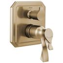 Three Handle Thermostatic Valve Trim in Luxe Gold