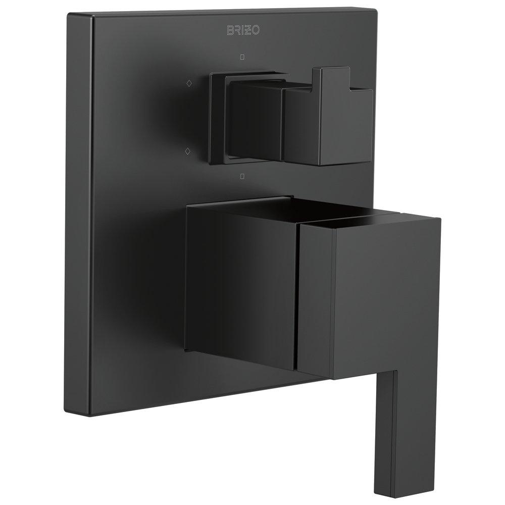 Brizo Matte Black Pressure Balance Valve with Integrated 6-Function Diverter Trim 