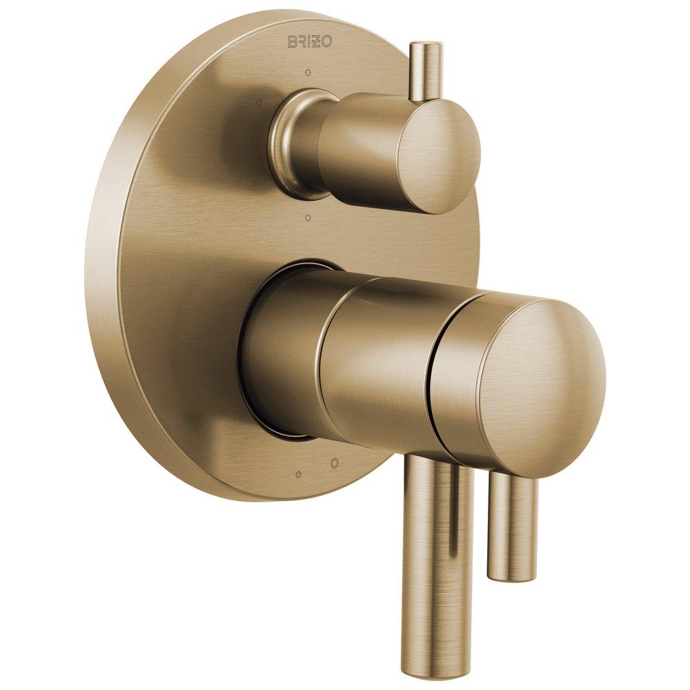 Brizo Luxe Gold Three Handle Bathtub & Shower Faucet (Trim Only) 