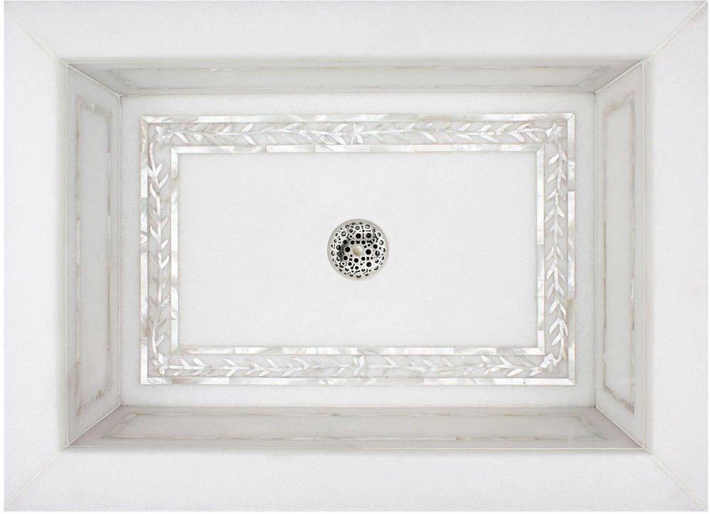 Linkasink White Marble *CVR* WHIT MARB LAUREL MOPE INLAY U 