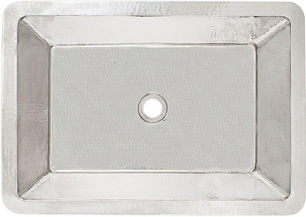 20 in. Dual Mount Rectangular Bathroom Sink in Polished Nickel 