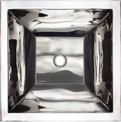 16 in. Dual Mount Square Bathroom Sink in Polished Stainless Steel