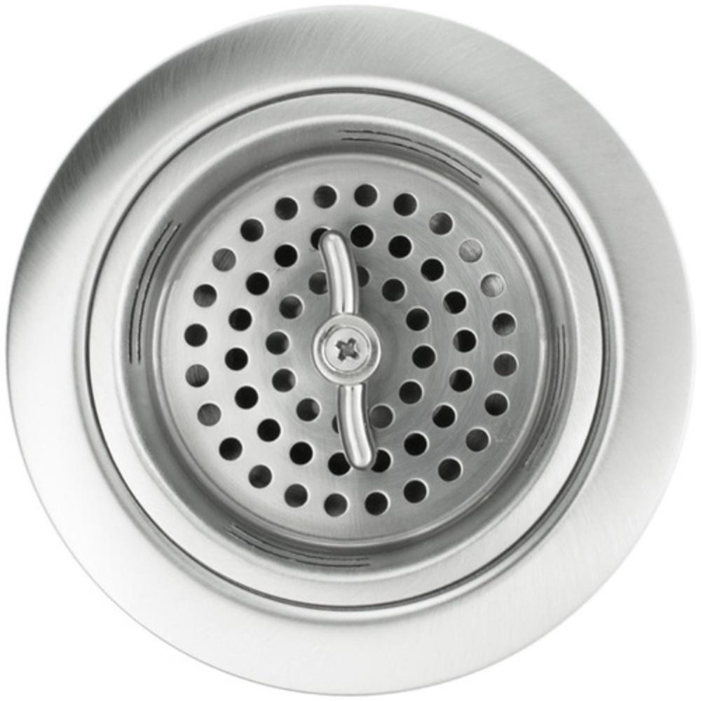 Linkasink Satin Stainless Steel 3-1/2 in. Brass and Stainless Steel Basket Strainer 