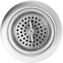 3-1/2 in. Brass and Stainless Steel Basket Strainer in Satin Stainless Steel