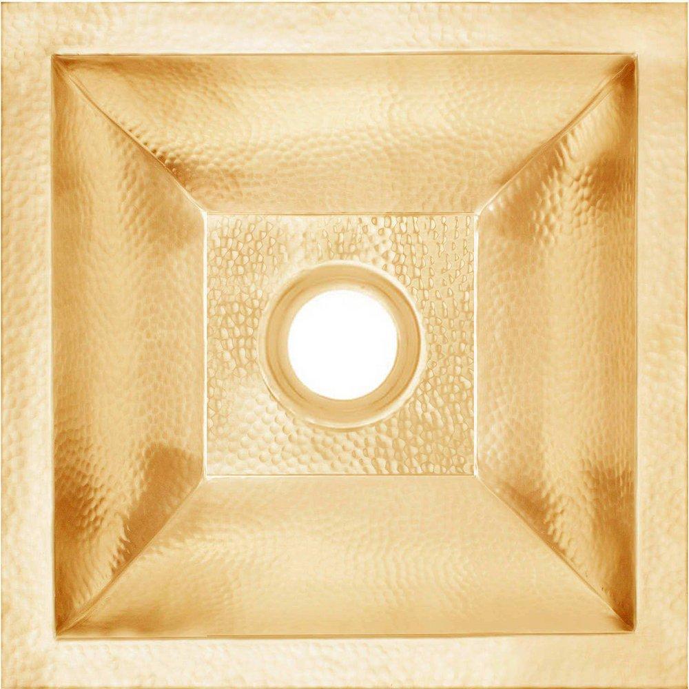 Linkasink Unlacquered Brass *CVR* COCO SQ HAMMERED BUILDERS DI 