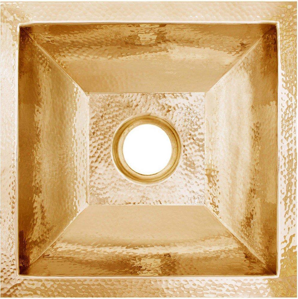Linkasink Polished Unlacquered Brass *CVR* COCO SQ HAMMERED BUILDERS DI 