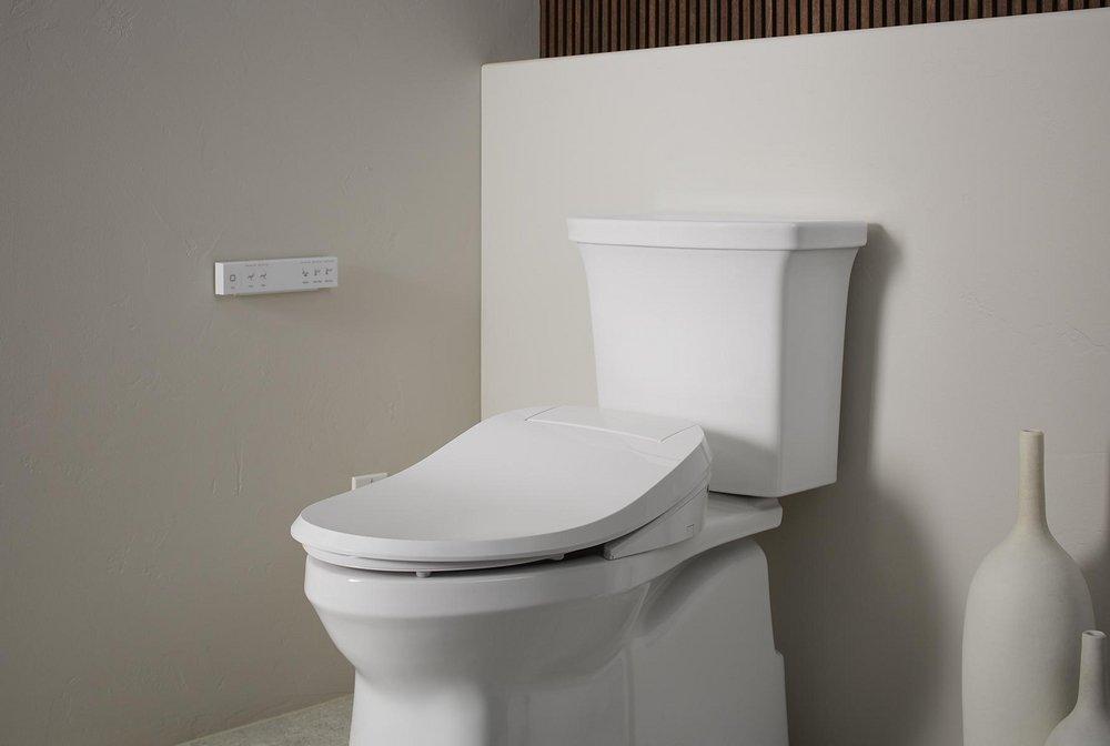 KOHLER White Elongated Closed Front with Cover Bidet Seat 
