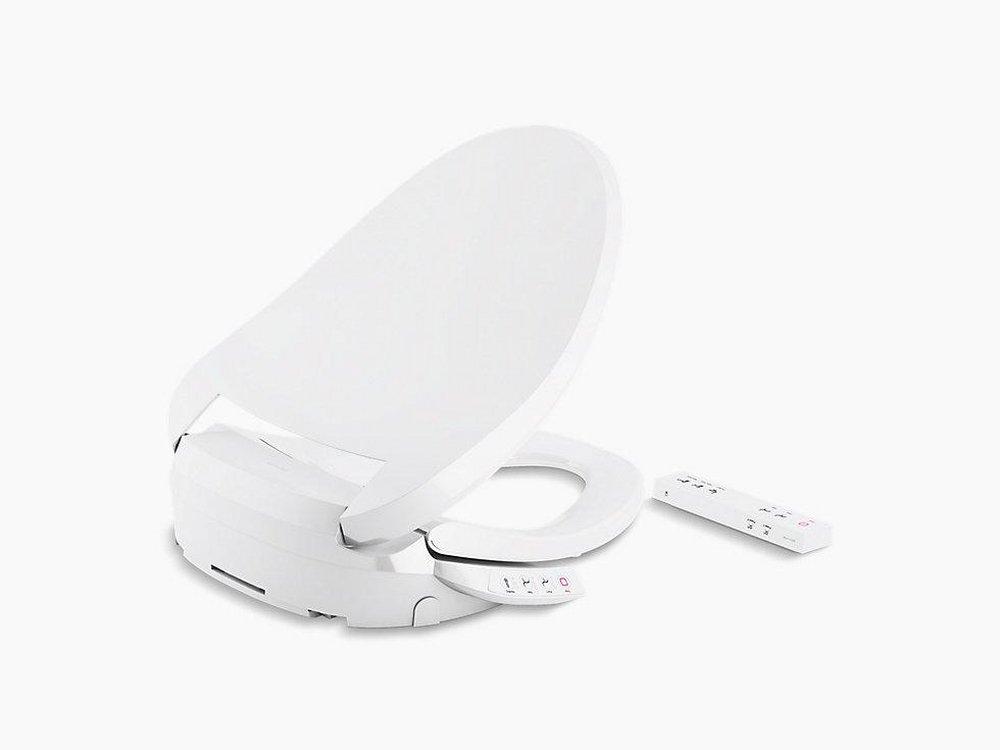 KOHLER White Elongated Closed Front with Cover Bidet Seat 