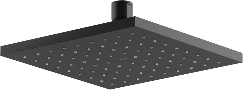 KOHLER Matte Black Single Function Rain Showerhead 