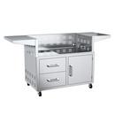 42 in. 304 Stainless Steel Cart with Door and Drawer