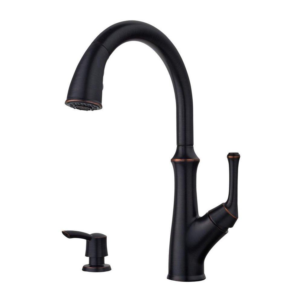 Pfister Tuscan Bronze Single Handle Pull Down Kitchen Faucet 