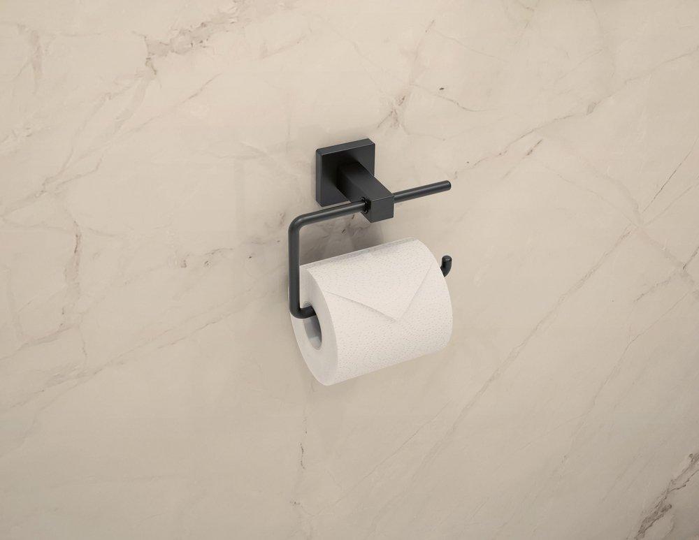 Symmons Industries Matte Black Wall Toilet Tissue Holder 