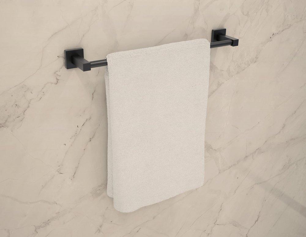 Symmons Industries Matte Black Towel Bar in Matte Black 