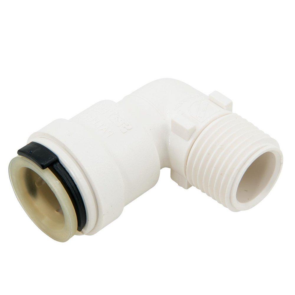 1/2 IN CTS x 3/8 IN NPT Plastic Quick-Connect Male Elbow 