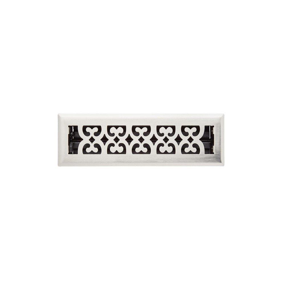 Signature Hardware Brushed Nickel 2-1/4 in. Residential Steel Floor Register in Brushed Nickel 