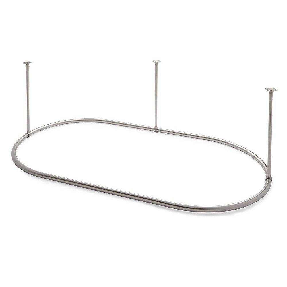 Signature Hardware Chrome 108 in. Wall Mount Straight Shower Rod 