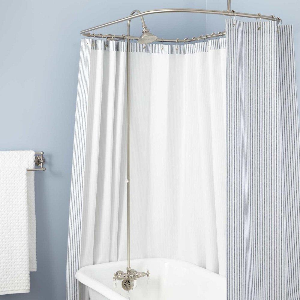 Signature Hardware Brushed Nickel Three Handle Shower System 