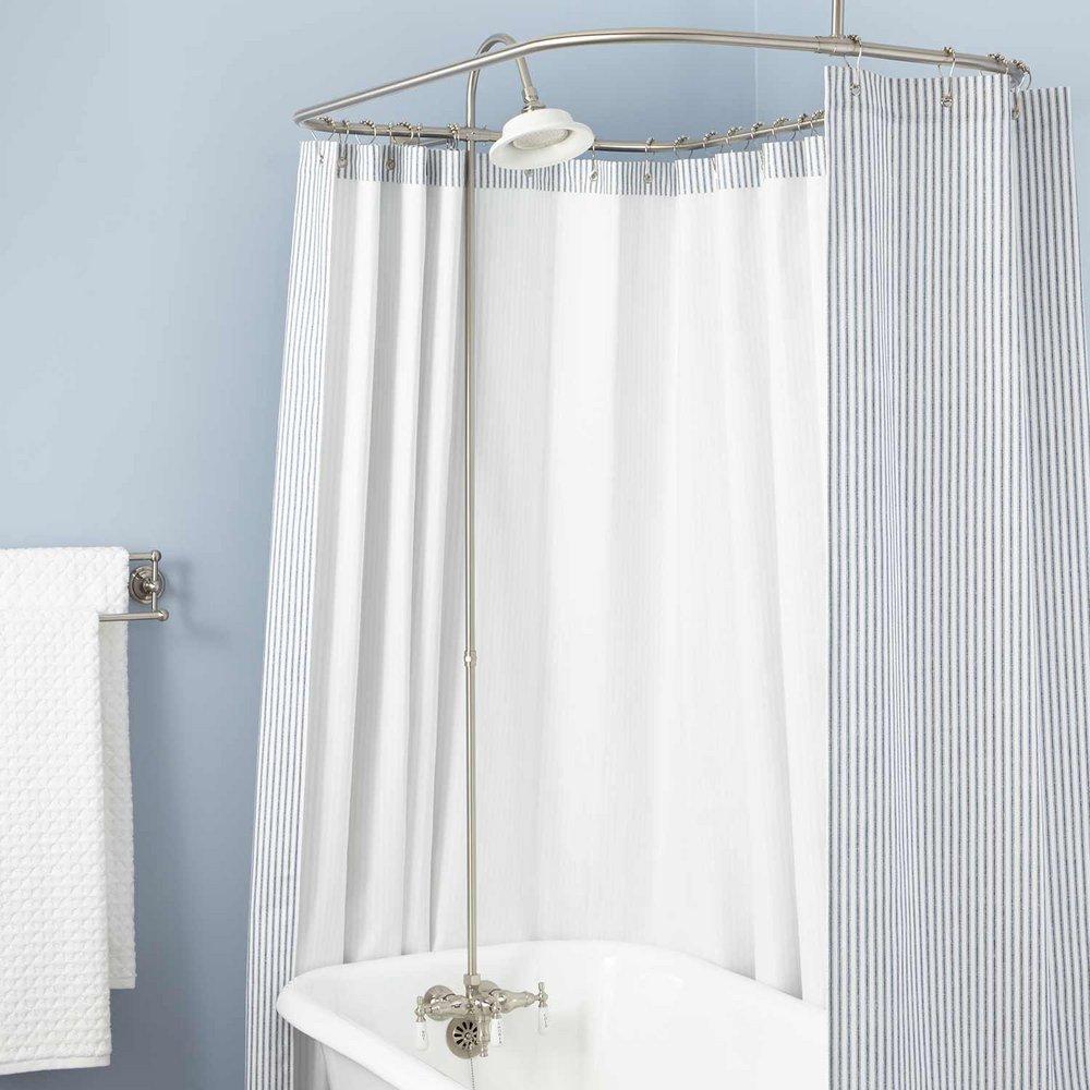 Signature Hardware Brushed Nickel Three Handle Shower System 