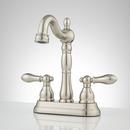 Signature Hardware Brushed Nickel Two Handle Centerset Bathroom Sink Faucet 