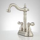 Signature Hardware Brushed Nickel Two Handle Centerset Bathroom Sink Faucet 