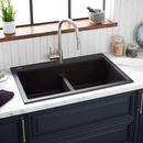 33 in. x 22 in. Granite 2 Bowl Drop-in Kitchen Sink in Black