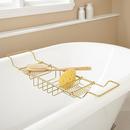 Signature Hardware Polished Brass 32-1/2 in. Tub Caddy 