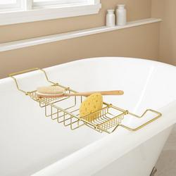 32-1/2 in. Tub Caddy in Polished Brass
